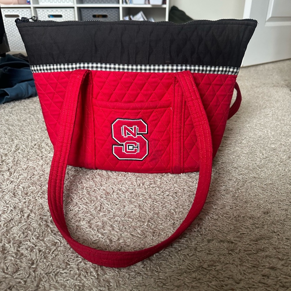 Red Quilted Tote Bag